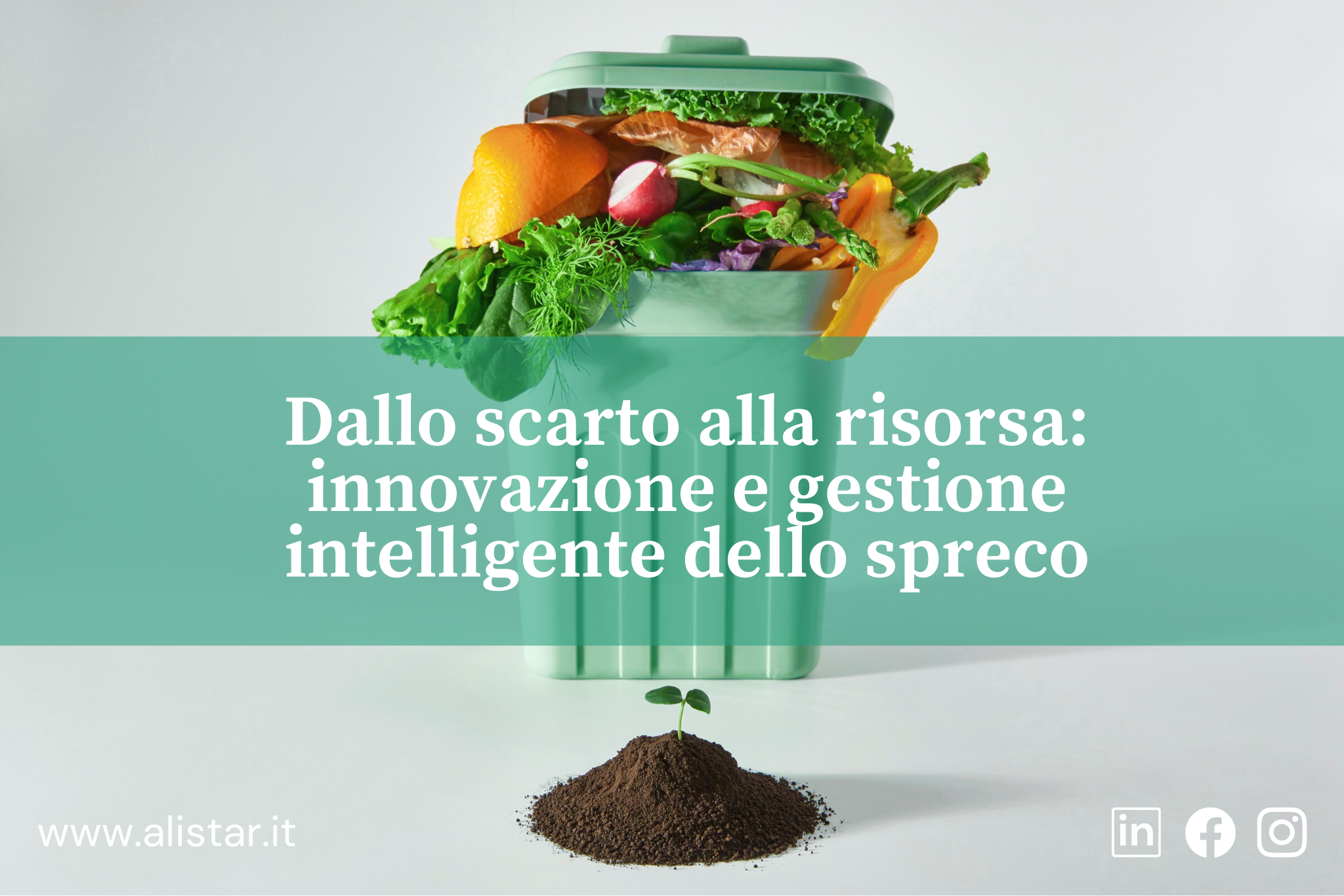 un cestino con i sprechi alimentari